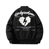 Mens Vintage Jackets Embroidered baseball jersey hooded jacket