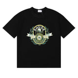 Rhude T Shirt Alphabet Coconut Racing Pattern Short Sleeve T-Shirt
