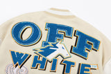 Off White Jacket Spring and Autumn OW Trojan Horse Letter Pattern Baseball Jacket Jacket