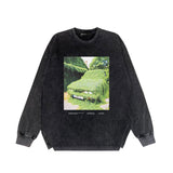 Purple Brand Distressed Long Sleeve Shirt Fashion Distressed Loose Long-sleeved Top