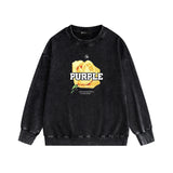 Purple Brand Distressed Sweatshirt Retro Vintage Crew Neck Sweater