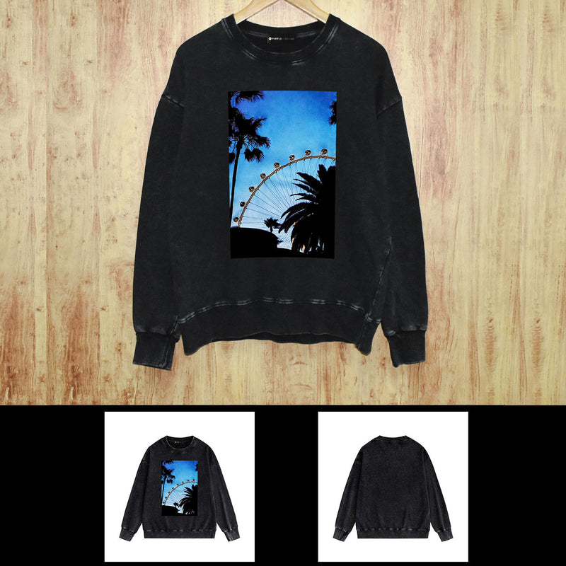 Purple Brand Distressed Sweatshirt Retro Vintage Crew Neck Sweater