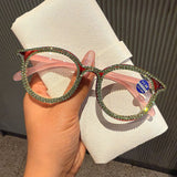 Trendy Punk Glasses Flash Drill Cat Ears Anti-Blue Light