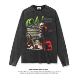 Nba Long Sleeve Shirt Rugby Star Printed Long Sleeve T-shirt Hip Hop American Street round Neck