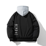 Men Vintage Jackets Loose Trend Baseball Jacket Padded Flight Suit Hooded