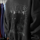 Men Vintage T-Shirts Saint Beatles Band Wash Water Old Hooded Sweater