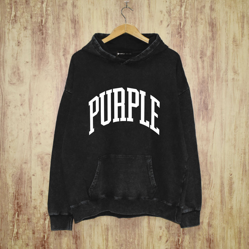 Purple Brand Distressed Hoodie Fashion Old Loose Hooded Sweater