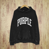 Purple Brand Distressed Hoodie Fashion Old Loose Hooded Sweater