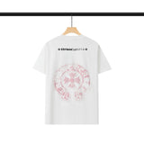 CHH Chrome Heart T Shirts Chrome Hearts Pink Sanskrit Print Short Sleeve T-Shirt