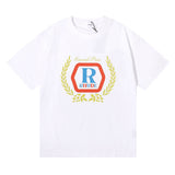 Rhude T Shirt Micro Label Wheat Ear Letter Print Short Sleeve T-Shirt