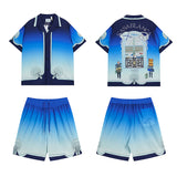 Casablanca Shirts And Shorts 2 Pieces Set Summer Short Shirt Shorts