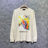 Purple Brand Long Sleeve T-Shirt Fashion Loose Long Sleeve Top