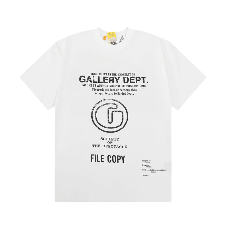Gallery Dept T-Shirt Alphabet Slogan Printed Retro Washed Short Sleeve T-Shirt
