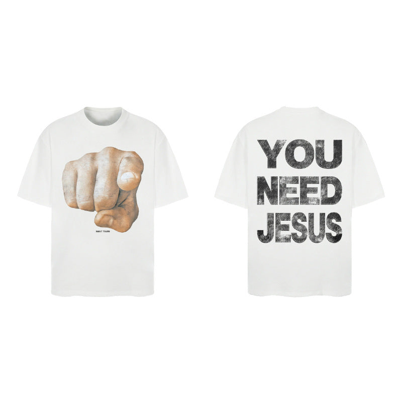 Men Vintage T-Shirts Saint Michael Tee "You Need Jesus"