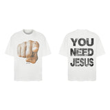 Men Vintage T-Shirts Saint Michael Tee "You Need Jesus"