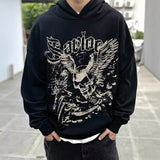 Men Vintage T-Shirts vintage Loose Couple Hooded Sweater Hoodie