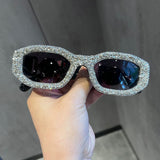 Trendy punk glasses with diamonds