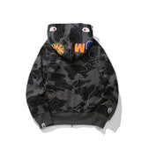 Bathing Ape Hoodie Autumn/Winter Camouflage Shark Hooded Cardigan Sweater Jacket