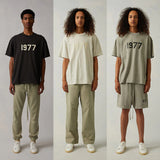 Fog Essentials T shirt Flocking Logo '1977' Loose T shirt