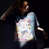 Mens Vintage T-Shirts Cartoon Wash Loose