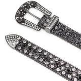 Hip-hop punk rhinestone belt skull