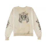 Mens Vintage T-Shirts SAINT MICHAEL Vintage Trendy Brand Old Washed Long Sleeves