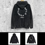 Purple Brand Distressed Hoodie Fashion Old Loose Hooded Sweater