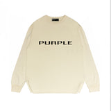 Purple Brand Long Sleeve T-Shirt Fashion Loose Long Sleeve Top