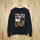 Purple Brand Distressed Sweatshirt Retro Vintage Crew Neck Sweater