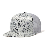 Trendy flat brimmed hat mesh summer breathable sun shade