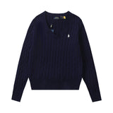Ralph Lauren Knitted sweaters Vintage V-neck twisted embroidered wool bottomed knitted sweater