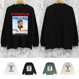Purple Brand Long Sleeve T-Shirt Fashion Loose Long Sleeve Top