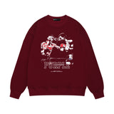 Purple Brand Sweatshirt Loose Crew Neck Boxing Pattern Sweater