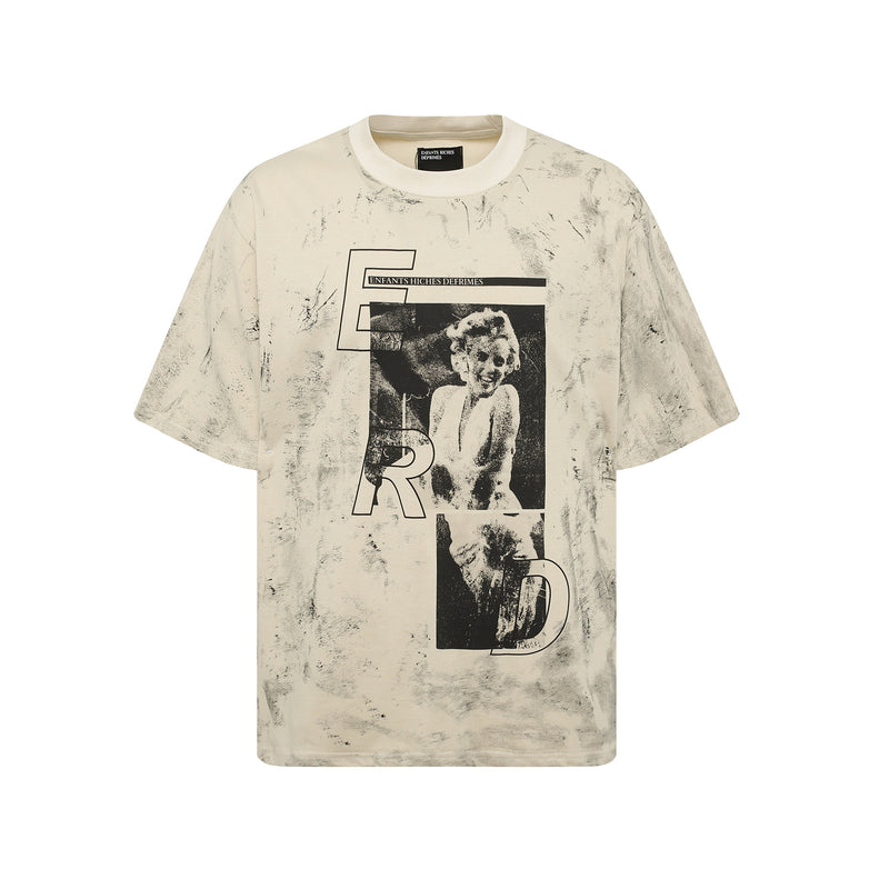 ERD T Shirts Short Sleeve Cartoon Print Loose Casual