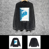 Purple Brand Distressed Long Sleeve Shirt Fashion Distressed Loose Long-sleeved Top