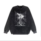 Purple Brand Distressed Long Sleeve Shirt Fashion Distressed Loose Long-sleeved Top