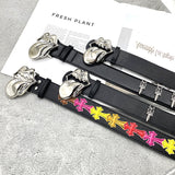 Chh Chrome Heart Belt Big Tongue Buckle Lychee Pattern