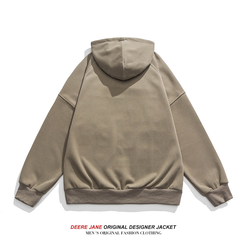 Men Cardigan Hoodie Sweater Men's Spring Leisure Top Solid Color Coat