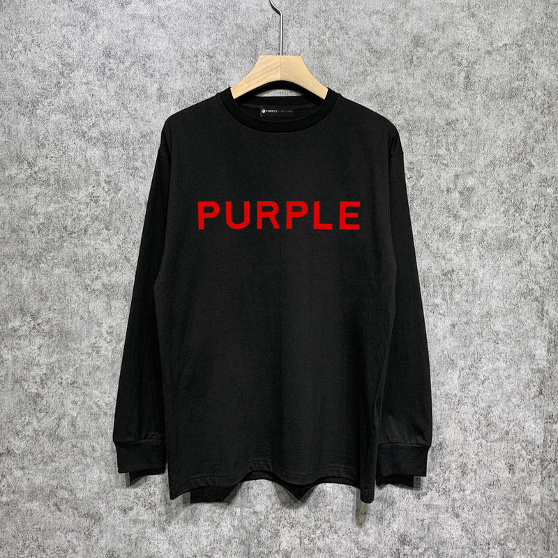 Purple Brand Long Sleeve T-Shirt Fashion Loose Long Sleeve Top