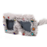 Trendy punk glasses stuffed diamond square sunscreen