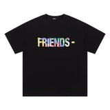 Vlone T Shirt Spring Summer Color Big V Letter Crew Neck