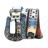 Hip-hop punk rhinestone belt skull punk style