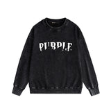 Purple Brand Distressed Sweatshirt Retro Vintage Crew Neck Sweater