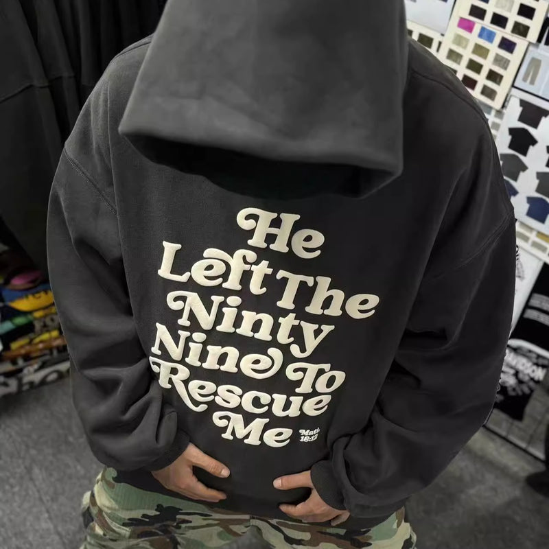 Mens Vintage T-Shirts CPFM CHO Kanye foam print KANYE loose hooded sweater