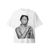Men Vintage T-Shirts Vintage Wash Large Size Loose Print T-Shirt
