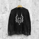Purple Brand Distressed Sweatshirt Retro Vintage Crew Neck Sweater