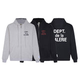 Gallery Dept Hoodie Alphabet Slogan Cardigan Hooded Sweater