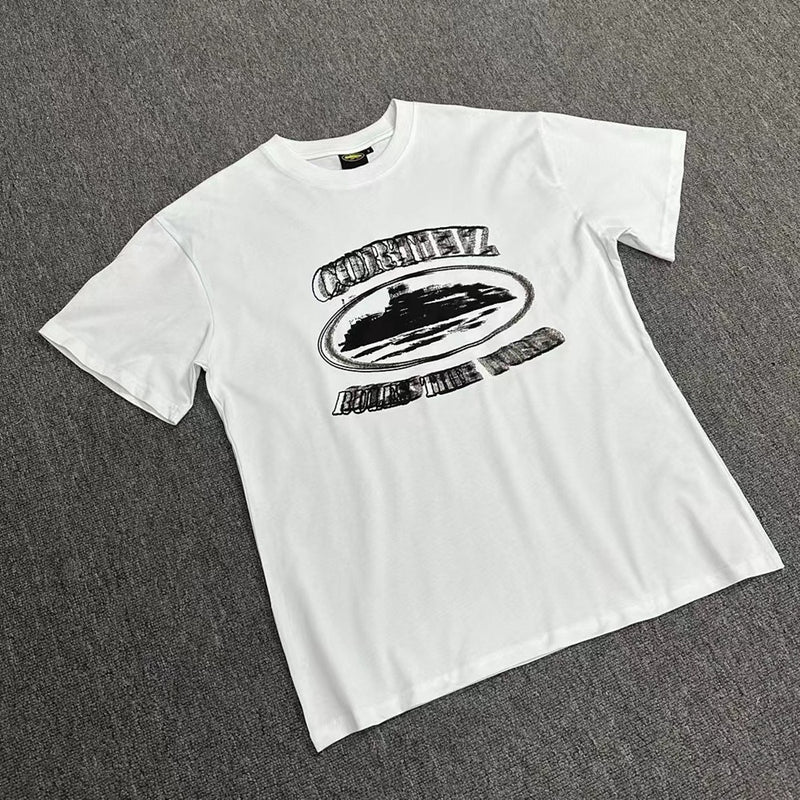 Corteiz T Shirt Vintage Printed Men and Women Loose Casual