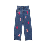 CHH Chrome Hearts Jeans Chrome Unisex Casual Loose Jeans