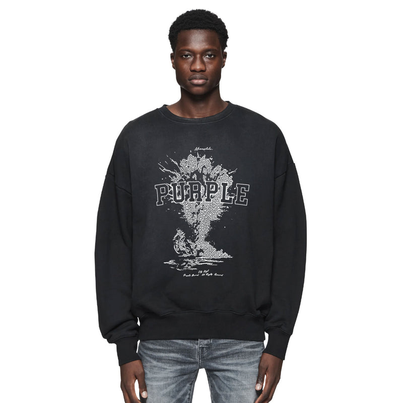 Purple Brand Distressed Sweatshirt Retro Vintage Crew Neck Sweater